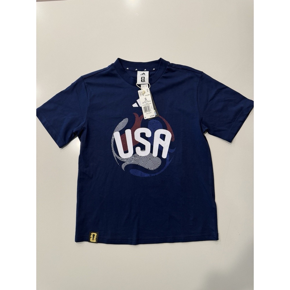 Adidas USA FIFA World Cup 26 Soccer Tee Team Navy Blue KA6088 Womens Small NWT